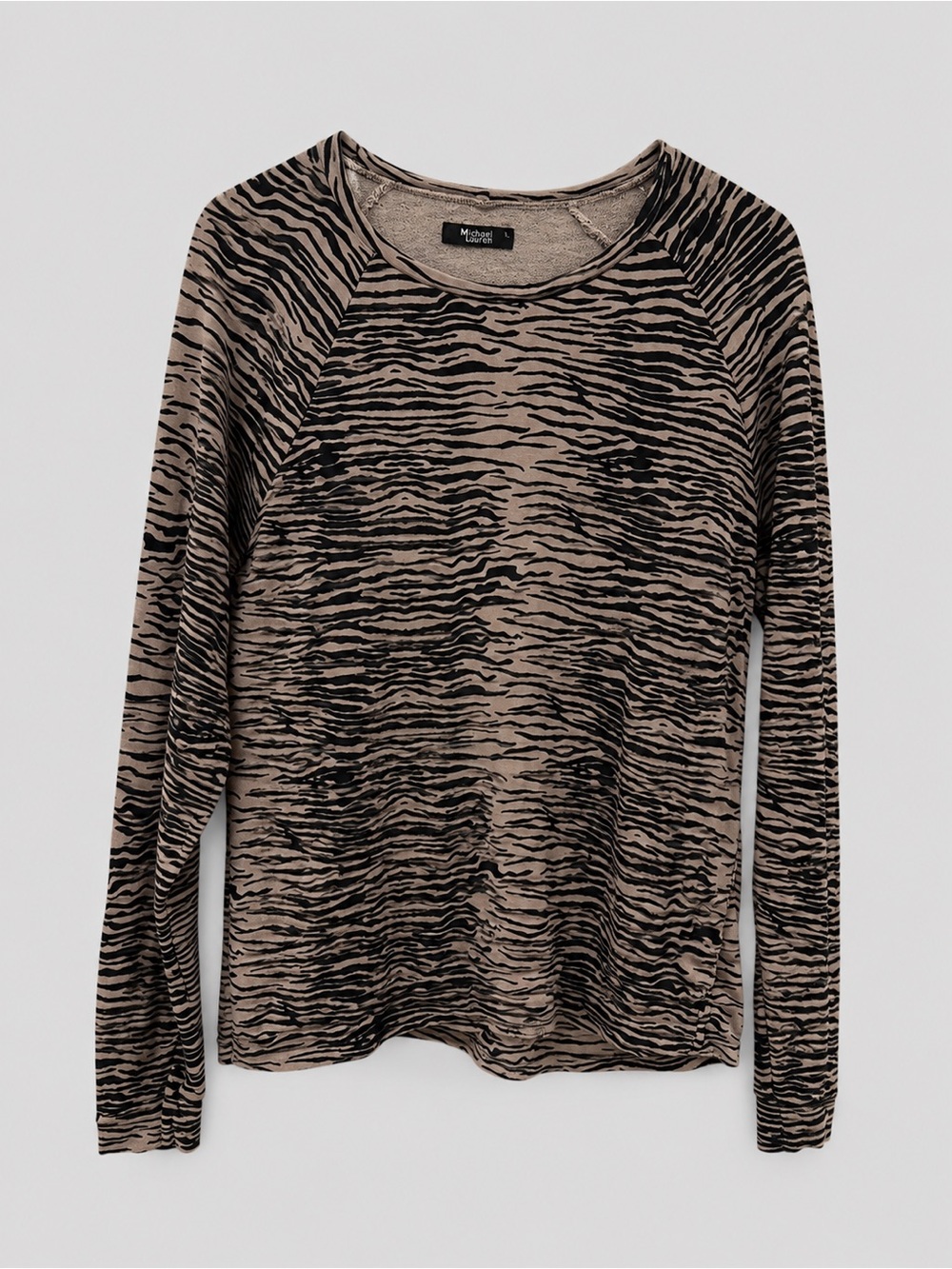 Michael Lauren Zebra Print long sleep top